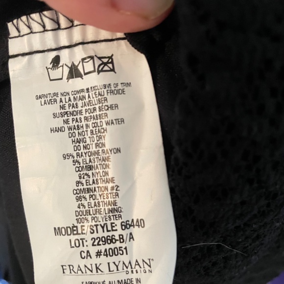 NWT Frank Lyman Colourful Cocktail Dress with Black Lace Detail (Sz 8) - Picture 9 of 11